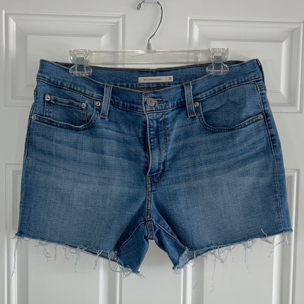 Blue Denim Cutoff Shorts